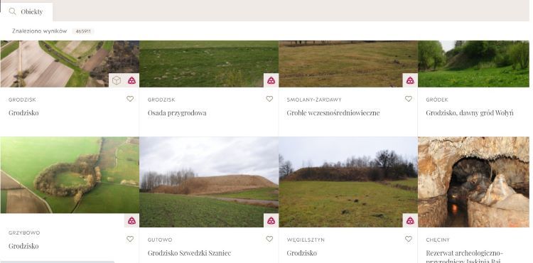 Wybierz zabytki z listy