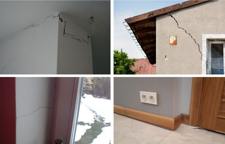 Osiadanie budynku, pęknięcia ścian /Sieć/