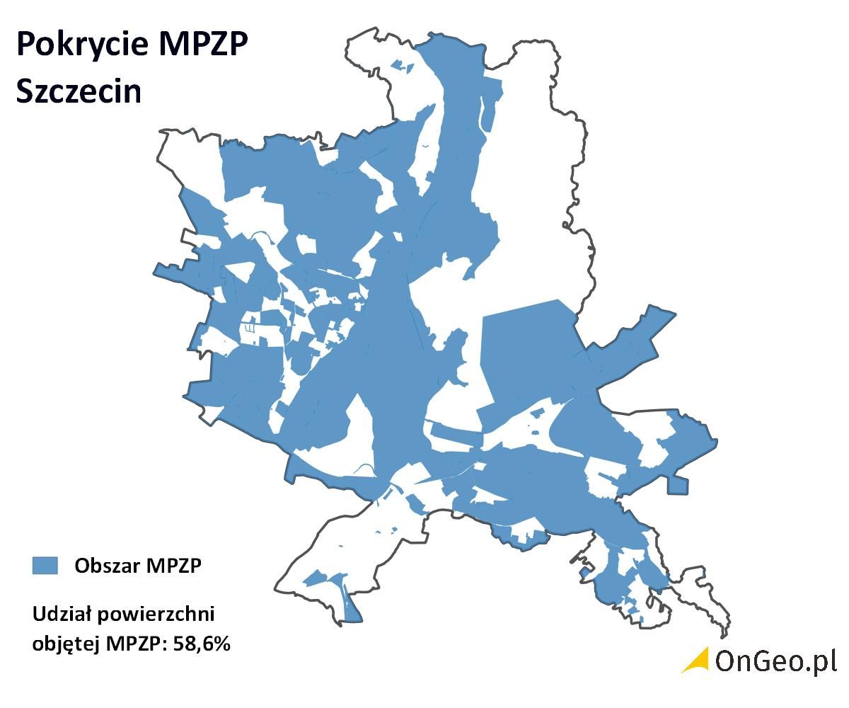 Pokrycie MPZP Szczecin