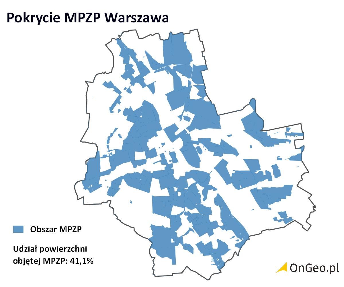 Pokrycie MPZP Warszawa