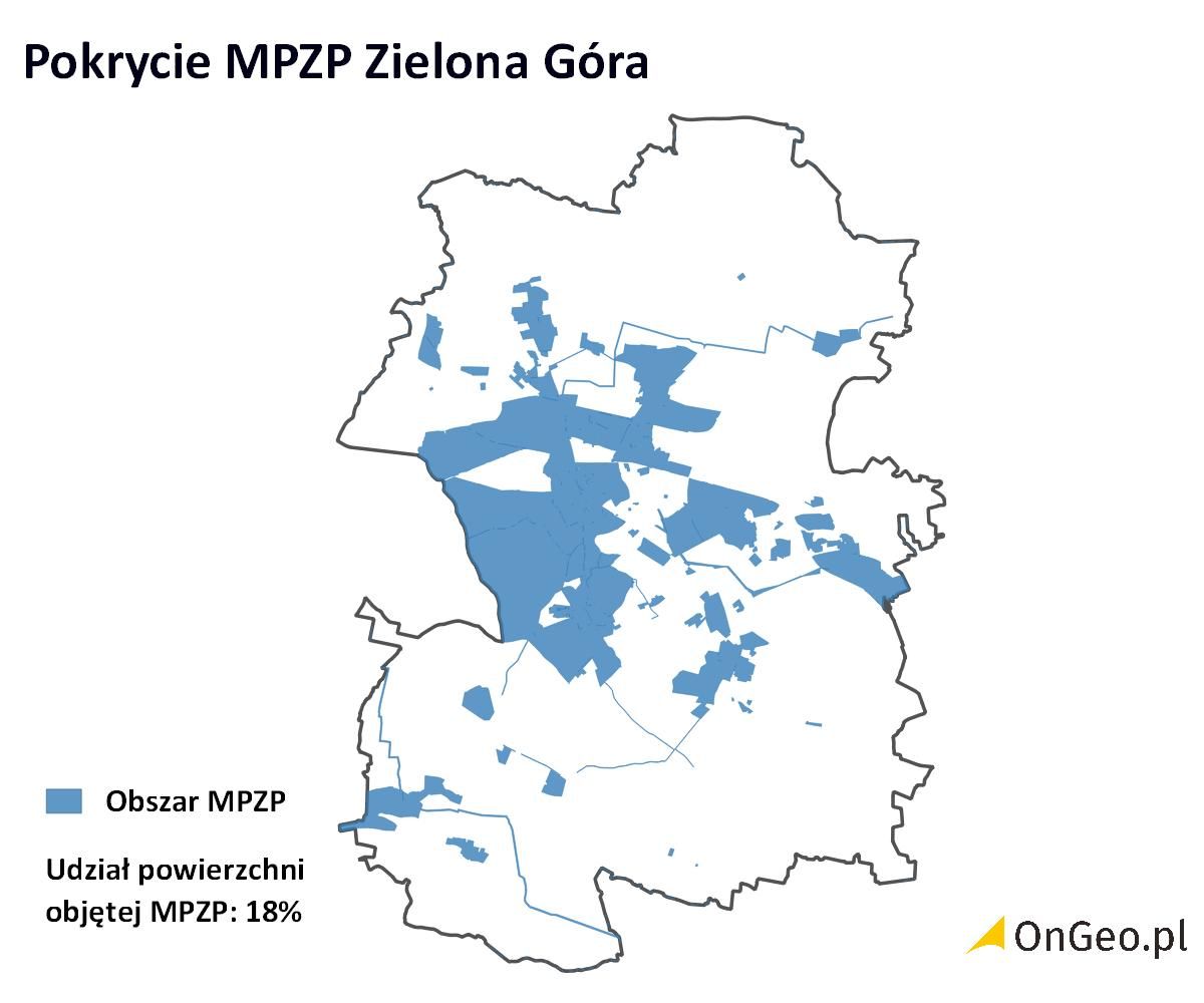Pokrycie MPZP Zielona Góra