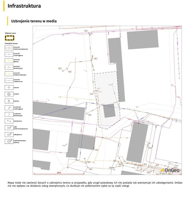 Fragment Raportu o Terenie - uzbrojenie działki w media