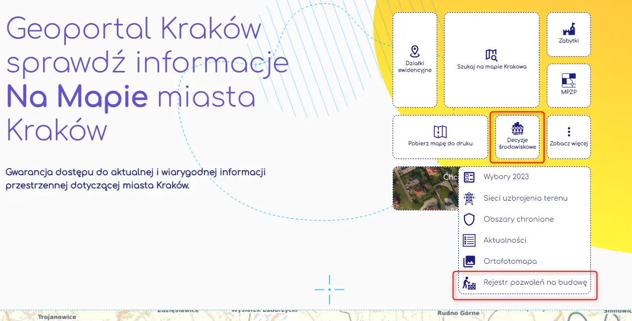 Informacje o pozwoleniach na budowę w Geoportalu Gminy Na Mapie