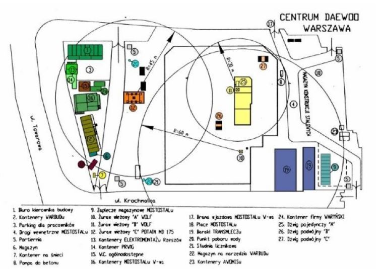 Rysunek do planu BIOZ Centrum DAEWOO Warszawa