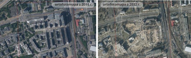 Porównanie stanu zagospodarowania osiedla na Bliskiej Woli w Warszawie w 2022 i 2014 r., Na Mapie