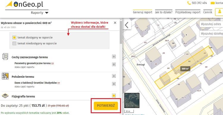 Wybierz cechy działki które chcesz dostać