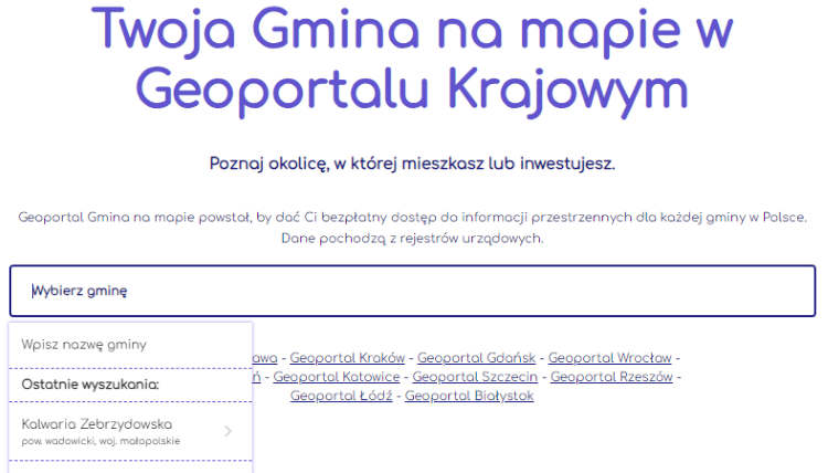 Wyszukaj swoją gminę w Geoportalu Na Mapie