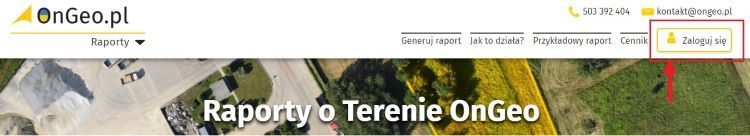 Zaloguj się w serwisie OnGeo.pl
